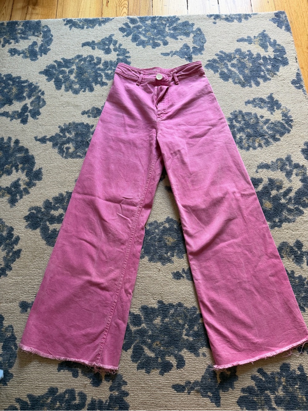 Zara Girls Pink Wide-Leg Jeans